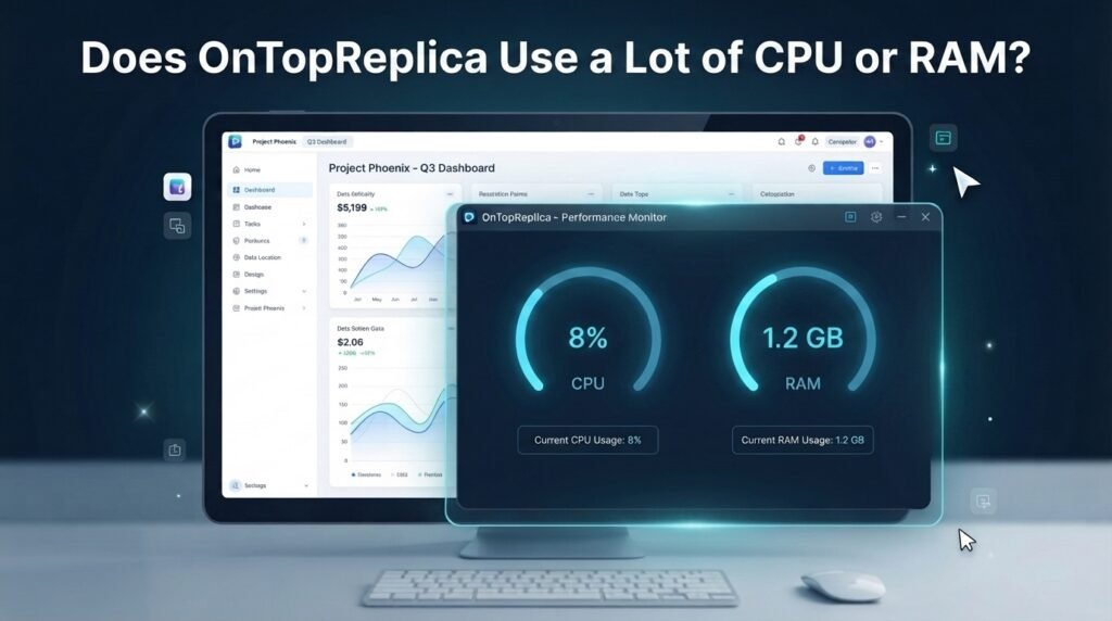 OnTopReplica lightweight Windows application with low CPU and RAM usage for multitasking