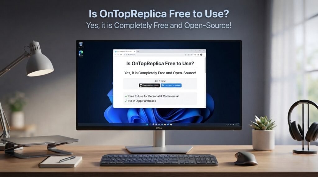 Is OnTopReplica free to use on Windows with no subscription or license required